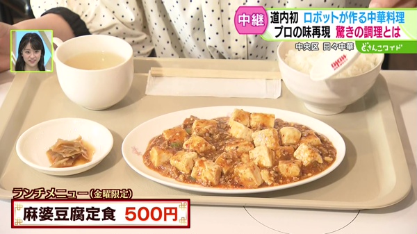 麻婆豆腐定食　５００円